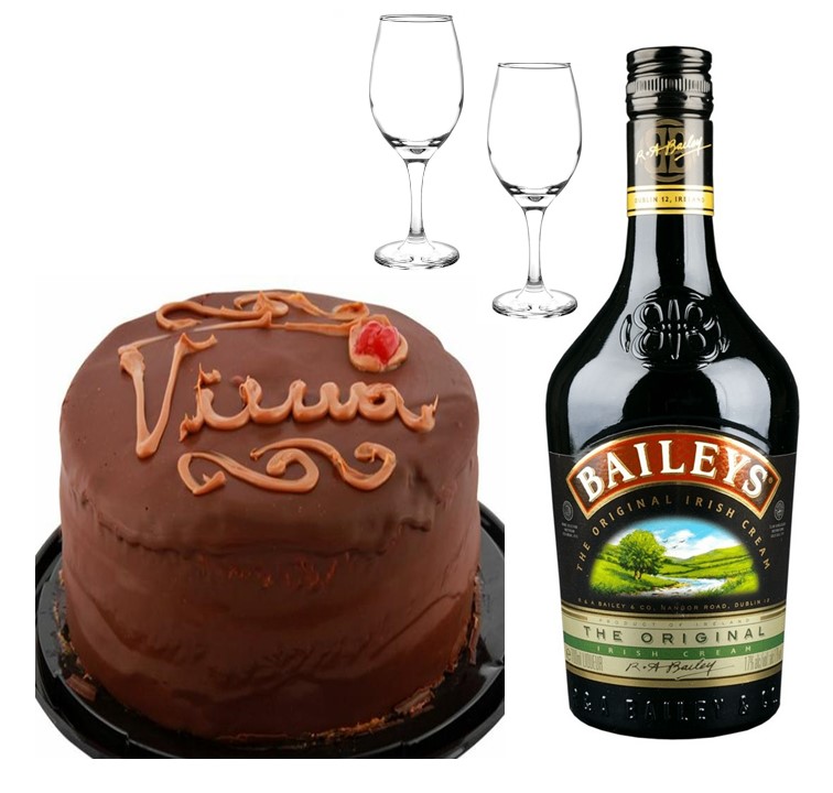 Baileys 750 CC, Dos Copas y Torta del Dia 15 personas